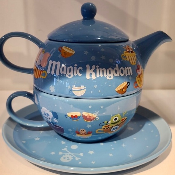 NWT. Disney teapot & saucer set with artwork by Disney artist Jerrod Maruyama. - Picture 3 of 9
